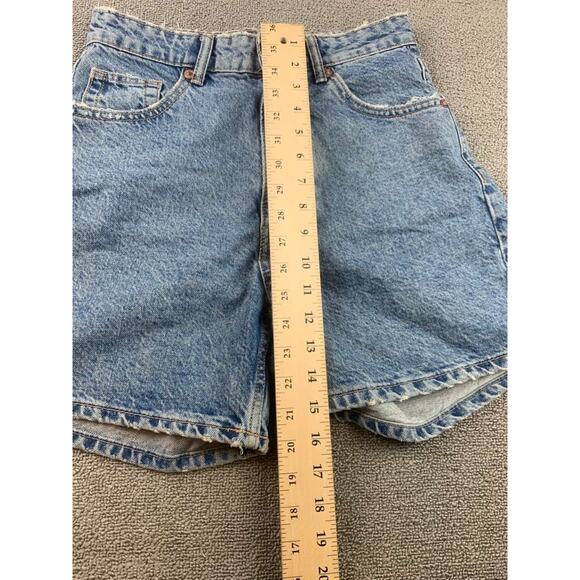 Zara Denim Shorts Women 4 High Rise Light Wash Classic 5 Pocket - Picture 8 of 10